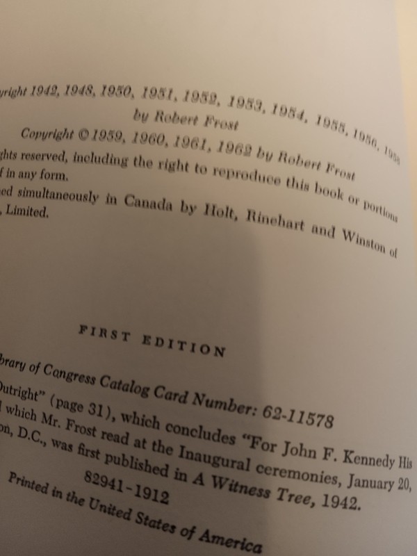 In The Clearing – 1942 – Robert Frost – First Edition – Excellent Condition