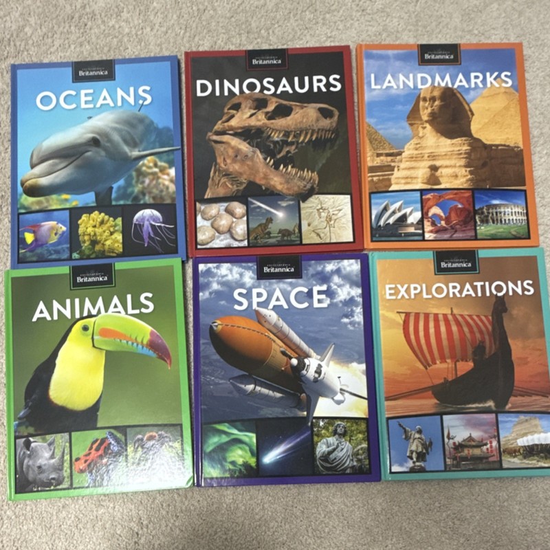 Britannica Encyclopedia Book Set Oceans Dinosaurs Landmarks Animals Space