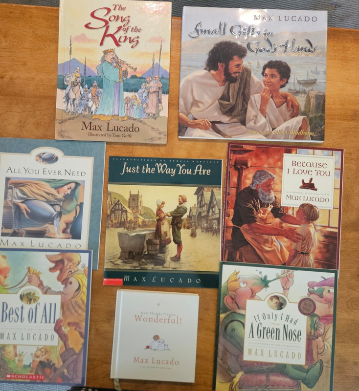 Mixed lot of 8 Max Lucado Children’s picture books – hard covers and paperbacks