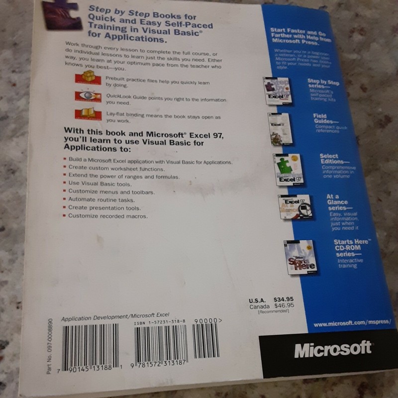 Microsoft EXCEL 97/ Visual Basic Step-by-Step Book & Disk gallery