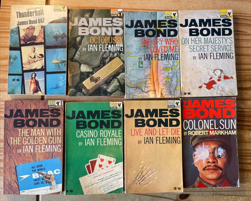 James Bond By Ian Fleming PBs x7 + Colonel Sun 1960s G to VG Casino Royale