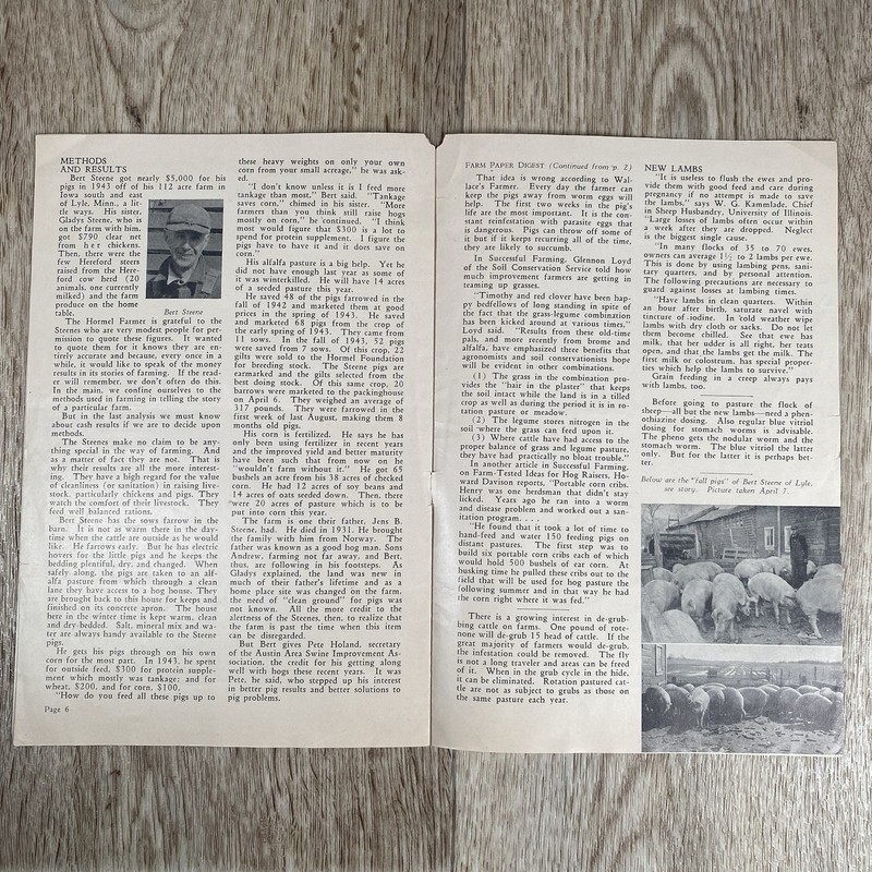 1944 The Hormel Farmer Magazine News Farming Booklet Farm Austin MN Brochure gallery