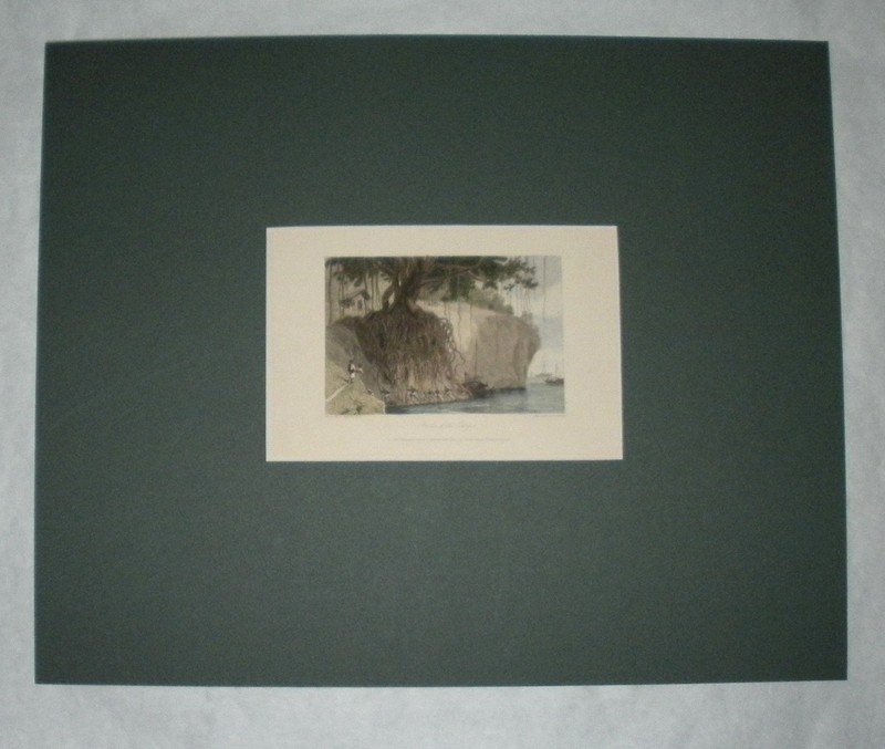 India «Banks of the Ganges» After W. Daniell-Matted for 16″ x 20″ Frame-LPC-1833