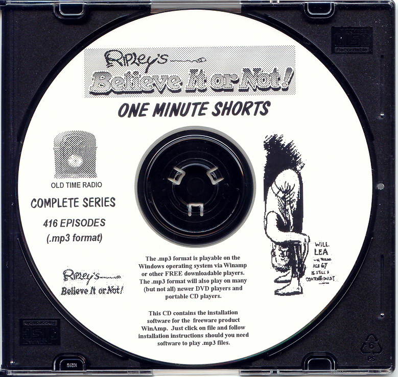RIPLEY’S BELIEVE IT OR NOT SHORTS 416 Eps Old Time Radio In MP3 Format OTR 1 CD
