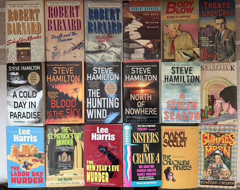 Lot of 18 Cozy Mystery Paperbacks, Steve Hamilton, Robert Barnard, more