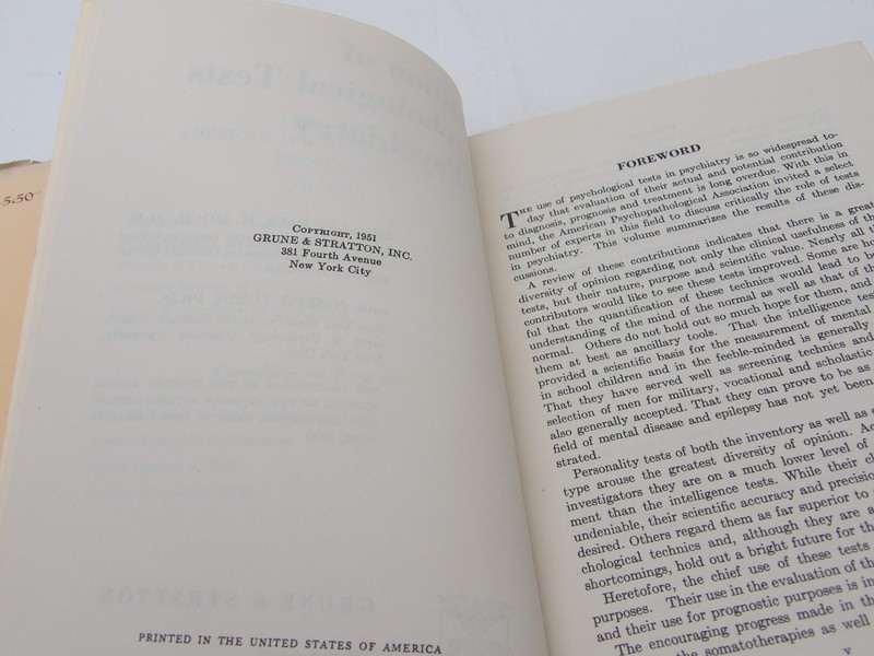 Relation of Psychological Tests to Psychiatry Hardback Book 1951 gallery