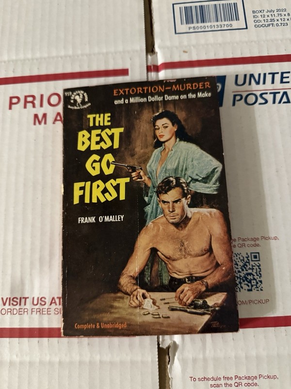 Crime gga Vintage Pb, The Best Go First by O’Malley, Bantam Book 959, 1952, SVG