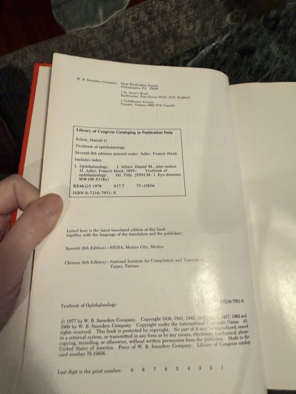 Vintage Textbook of Ophthalmology Scheie & Albert 1977 Medical Eyes Book NICE! gallery