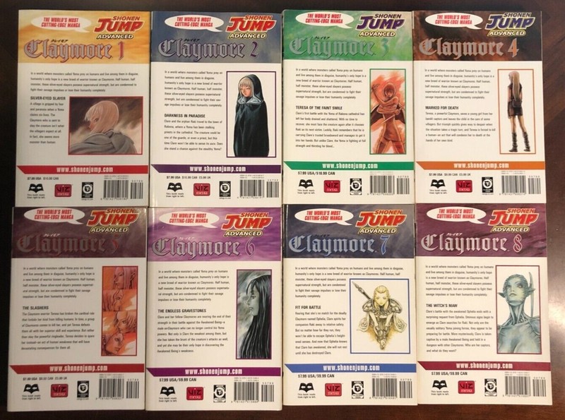 Claymore Vol. 1-8 Manga in English Lot of 8 Norihiro Yagi 1 2 3 4 5 6 7 8 gallery