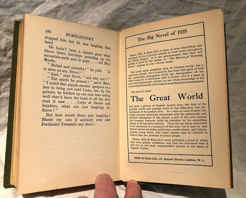 SIGNED A A Thomson, Bumbledinky - 1st/1st Mills Boon 1925 - Cricket, Humour gallery