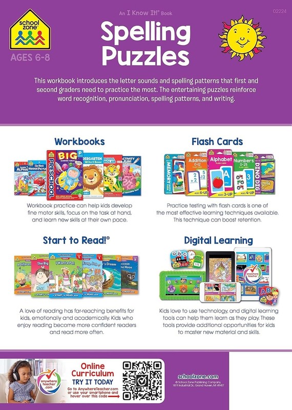 Spelling Puzzles Workbook for Kids Ages 6 to 8, 1st 2nd Grade Vowels Sounds NEW gallery