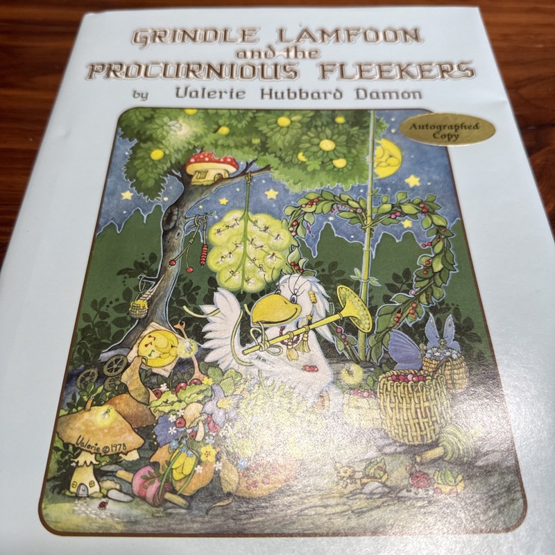 Kid Fantasy- Grindle Lamfoon Autographed & Teach Guide Damon, Valerie Hubbard