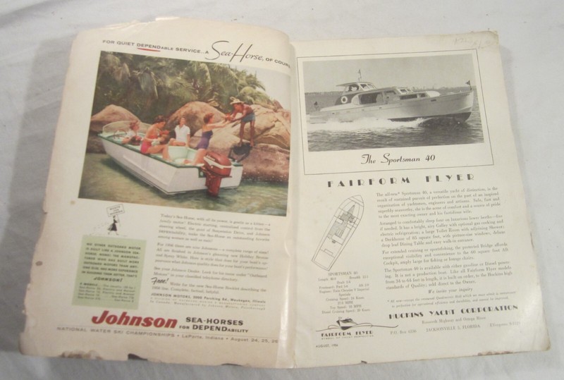 MOTOR BOATING Magazine -- August, 1956 -- GARFIELD "GAR" WOOD gallery