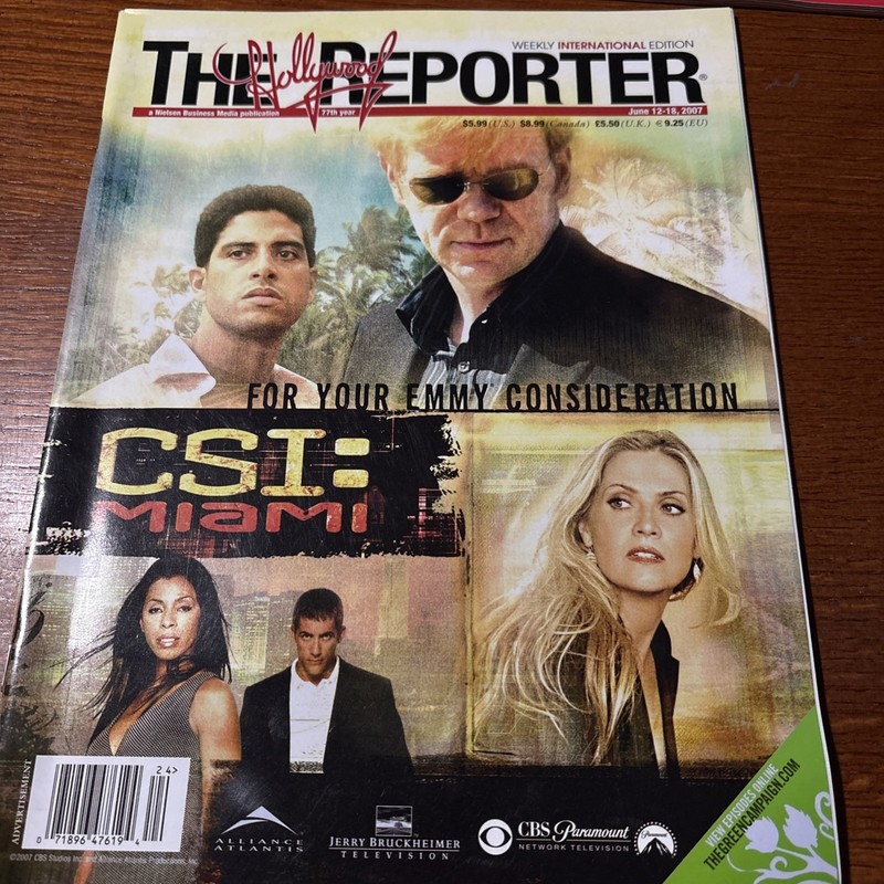 2007 VTG The Hollywood Reporter Magazine: CSI Miami Drew Barrymore The Sopranos