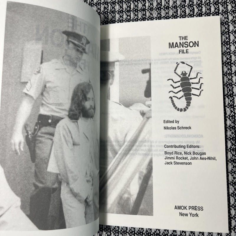 THE MANSON FILE by Nikolas Schreck Amok Press ,1988 Paperback New Reprint gallery