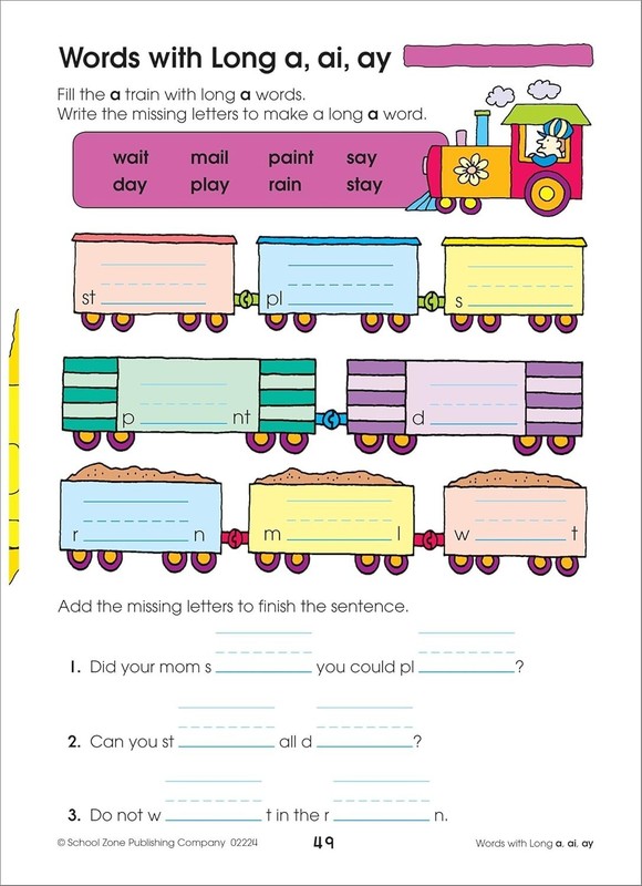 Spelling Puzzles Workbook for Kids Ages 6 to 8, 1st 2nd Grade Vowels Sounds NEW gallery