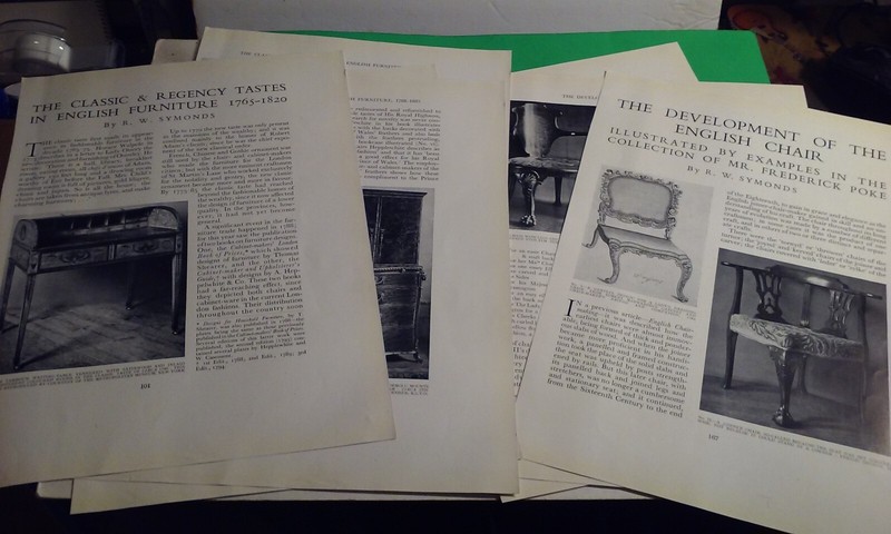1941 Original History 13-pages 2 Articles English Furniture & English Chair