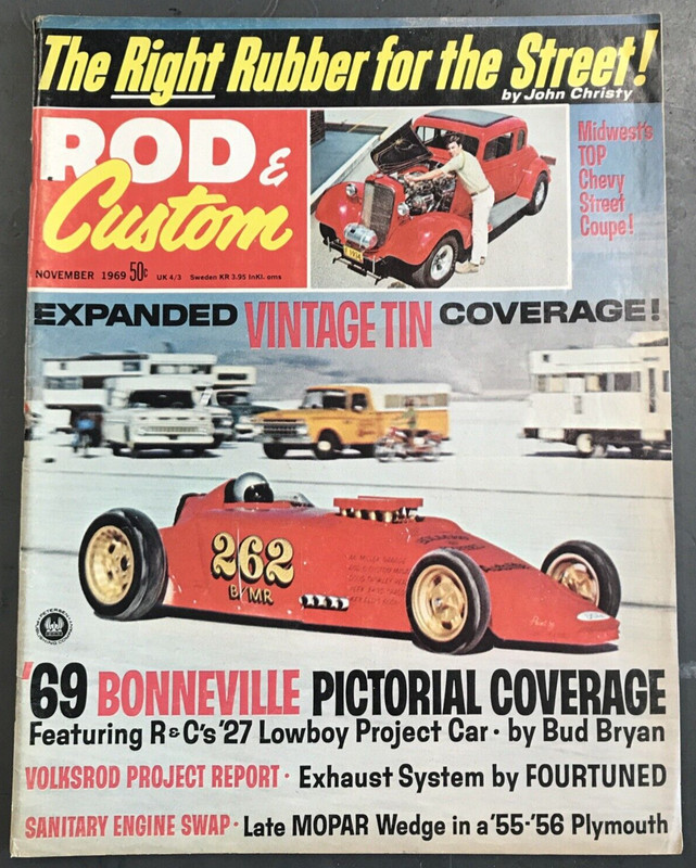 ROD & CUSTOM MAGAZINE NOVEMBER 1969 VOL 17#11 69 BONNEVILLE PIC COVERAGE VINTAGE