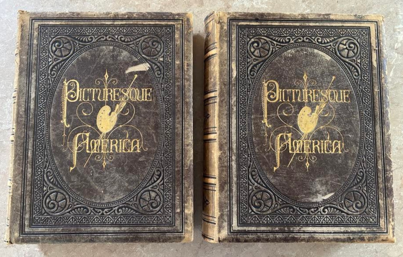 Picturesque America Vol 1 & 2 Illustrations on Steel & Wood 1872 Antique Book