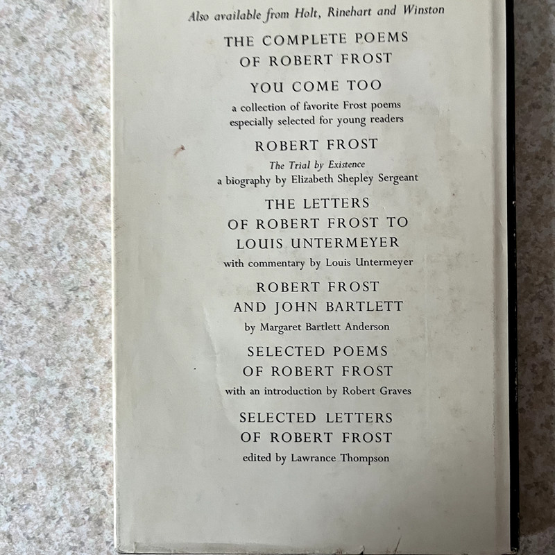 Robert Frost In the Clearing HC DJ 1965 Printing JFK Inauguration Poetry Poems gallery