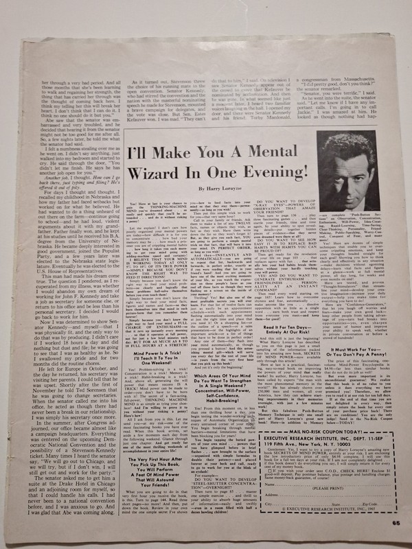 Memory Advertisement By Harry Lorayne gallery