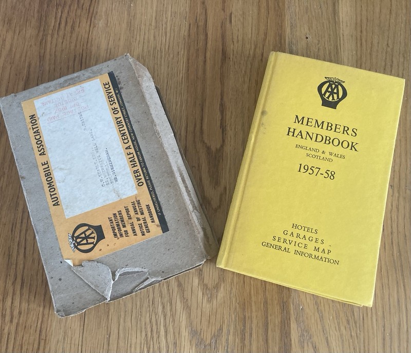 AA Members Handbook. England Wales & Scotland 1957-58. Hardback in Postal Sleeve