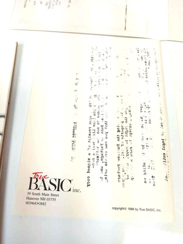True Basic Apple Macintosh Version 2.0 Software Manuals User Guides 1988 No disc gallery