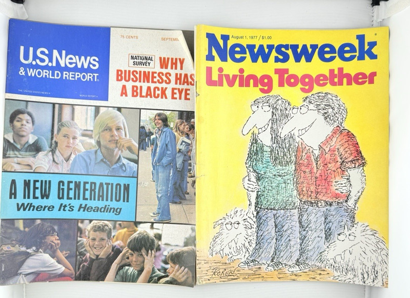 Vintage News Magazine Lot of 2 U.S. News 1976 & Newsweek 1977 General Interest