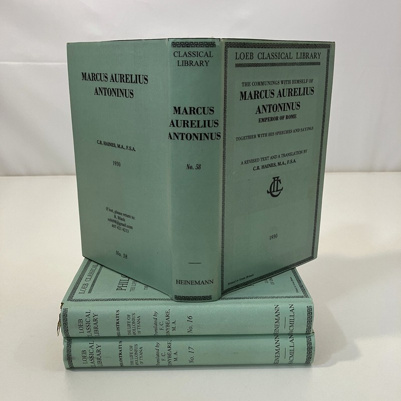3 Loeb Classical Library Vintage Misc Volumes HCDJ Books Lot Philostratus Marcus