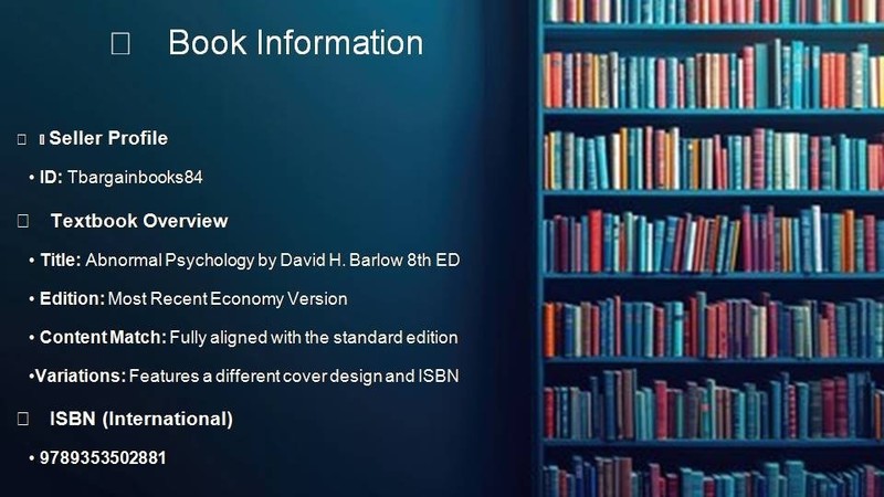 Abnormal Psychology : An Integrative Approach by David H. Barlow-'Ship from USA' gallery