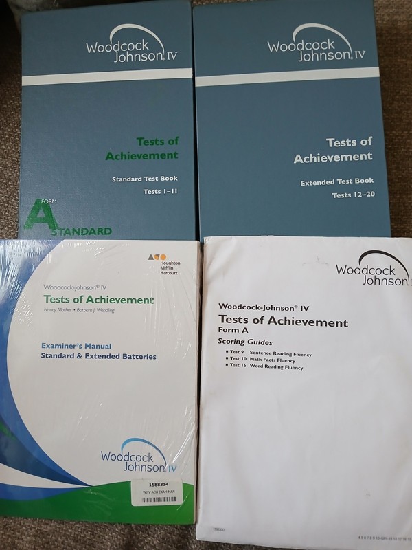 Woodcock Johnson IV Tests Of Achievement Standard Test Book 1-11 12-20 & Manual