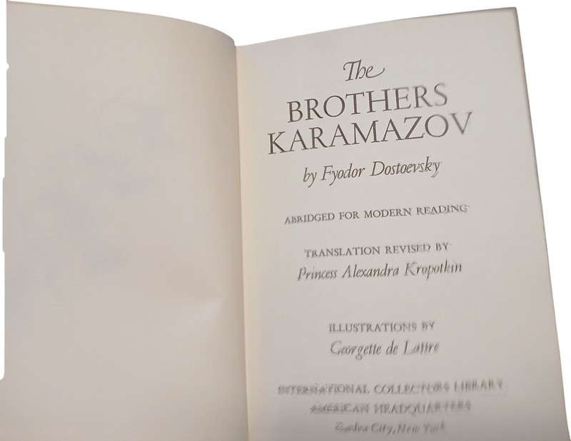 The Brothers Karamazov Fyodor Dostoevsky Abridged Illustrated Hardcover 1949 gallery