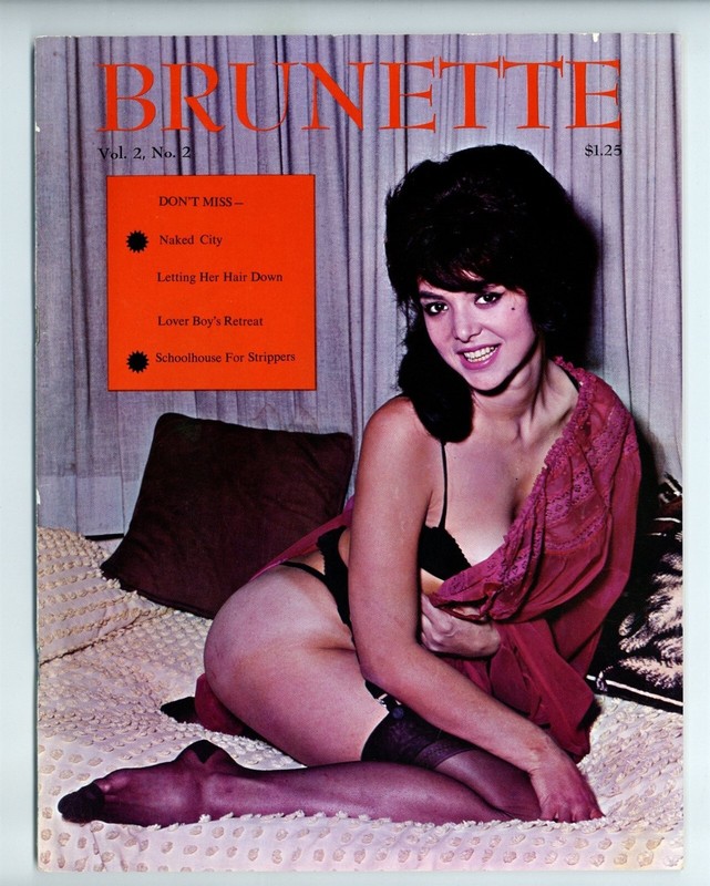 Brunette 1963 Linda Lure, Sharon Thomas 80p Vintage Girlie Pinup Magazine M35158