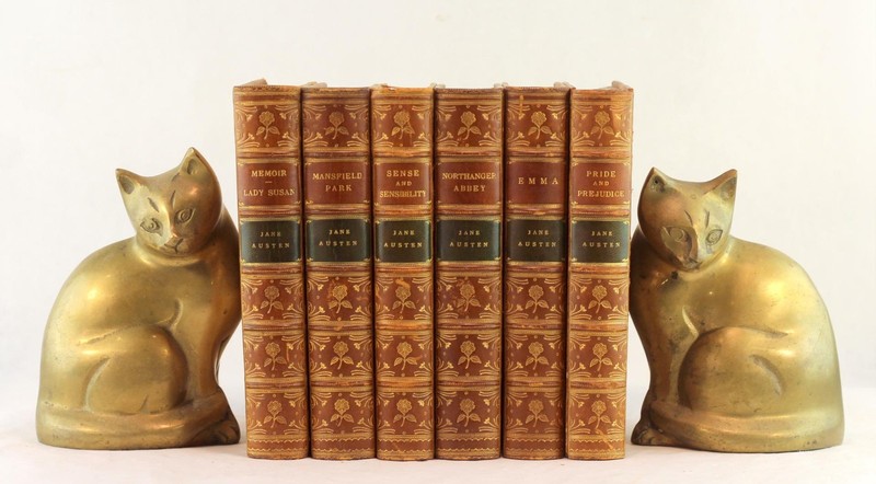 1886-92 The Novels of Jane Austen 6 Volume Set in Fine 3/4 Brown Leather Binding