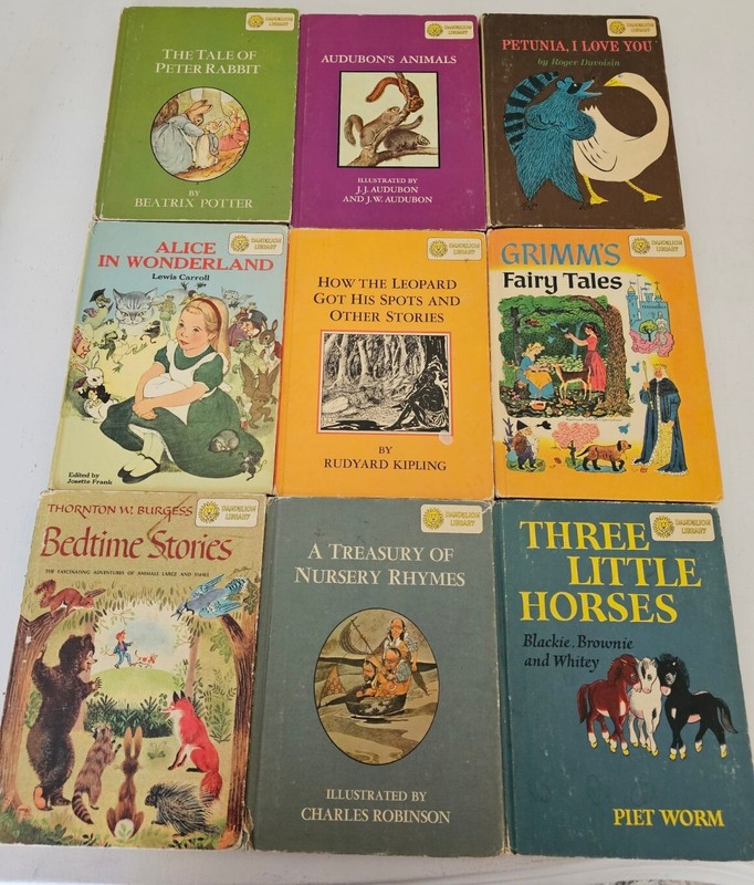 Vintage Dandelion Books Lot Of 9 2 In 1 Books Petter Rabbit, Bedtime Stories,... gallery