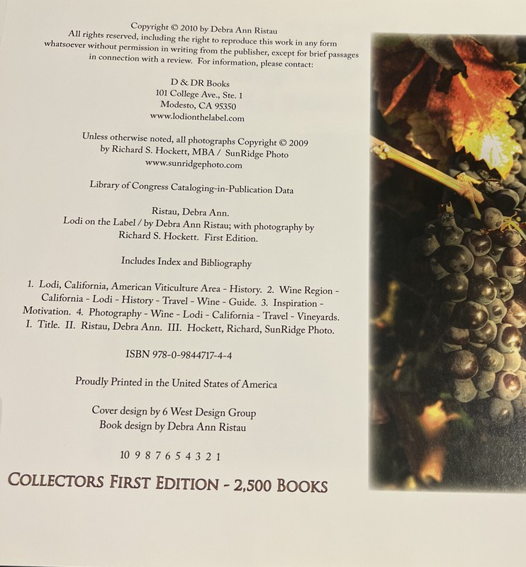 Signed Collectors Edition Lodi on the Label by Debra Ann, Ristau gallery