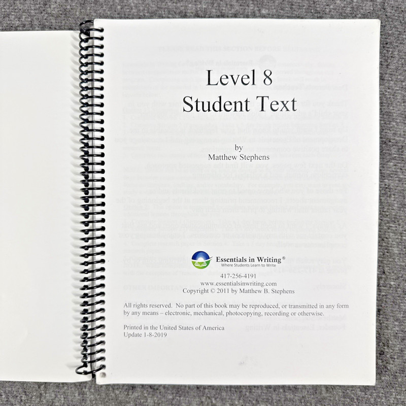 Essentials in Writing 8 Student book w/ Answer Key, 4 DVDs Matthew Stephens 2019 gallery