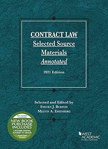 Contract Law, Selected – Paperback, by Burton Steven; Eisenberg – Very Good