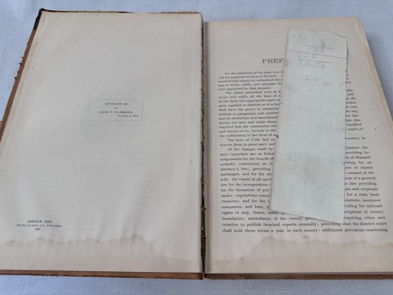 The Revised Statutes The State of Utah 1898 Hardcover Book 1st Edition Vintage gallery