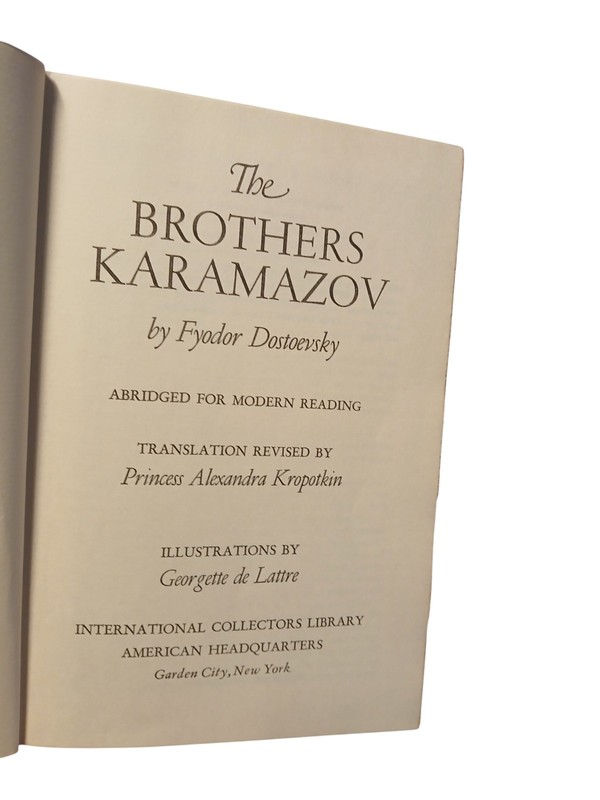 The Brothers Karamazov Fyodor Dostoevsky Abridged Illustrated Hardcover 1949 gallery