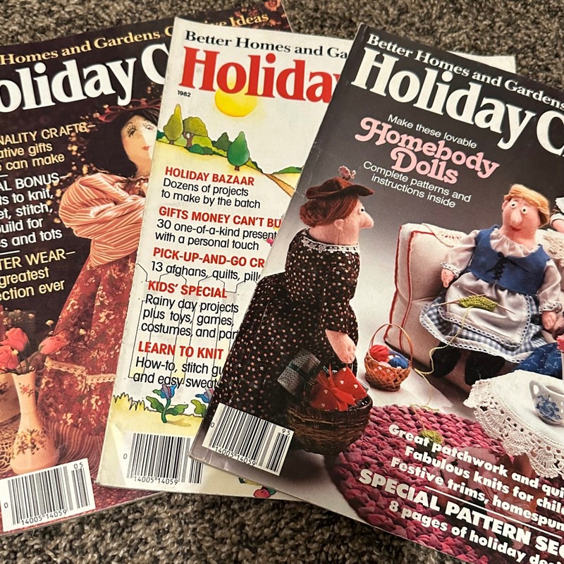 Better Homes and Gardens Holiday Crafts Magazines 1979 1980 1982 Lot 3 Good DIY