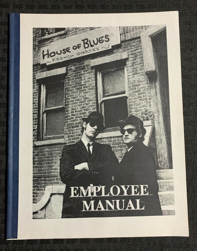 1991 HOUSE OF BLUES (French Quarter) 22 S/S pgs Employee Manual FVF 7.0