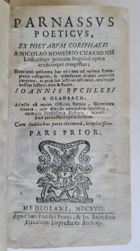 1617 POETRY PARNASSUS POETICUS antique VELLUM BOUND over 1000 pages w/ slip case gallery
