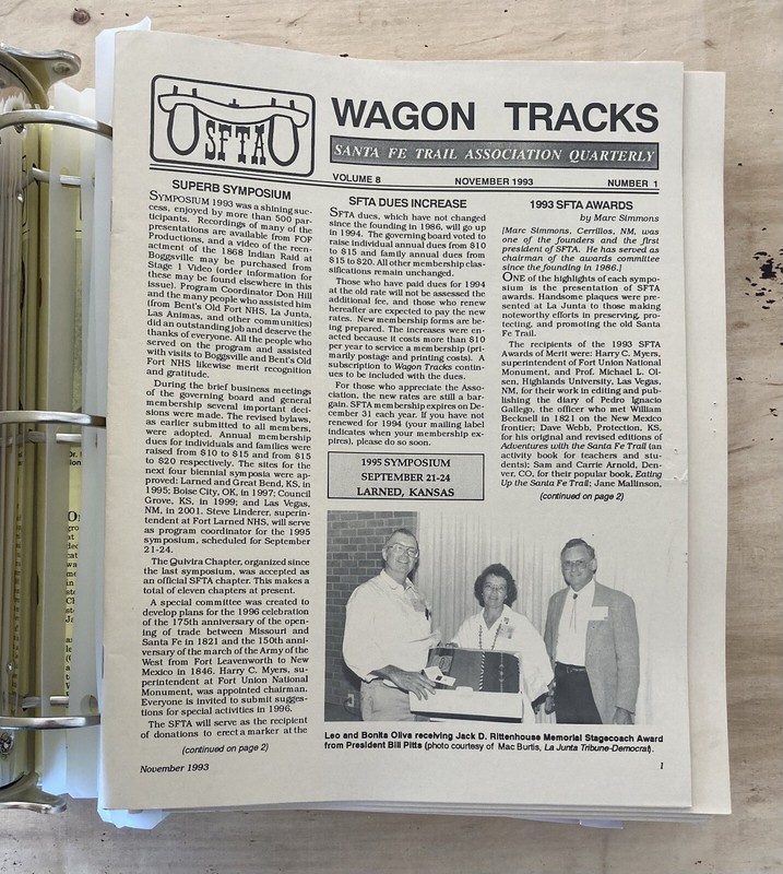 Wagon Tracks Santa Fe Trail Association Volume 8-12 1994-1998 Binder gallery