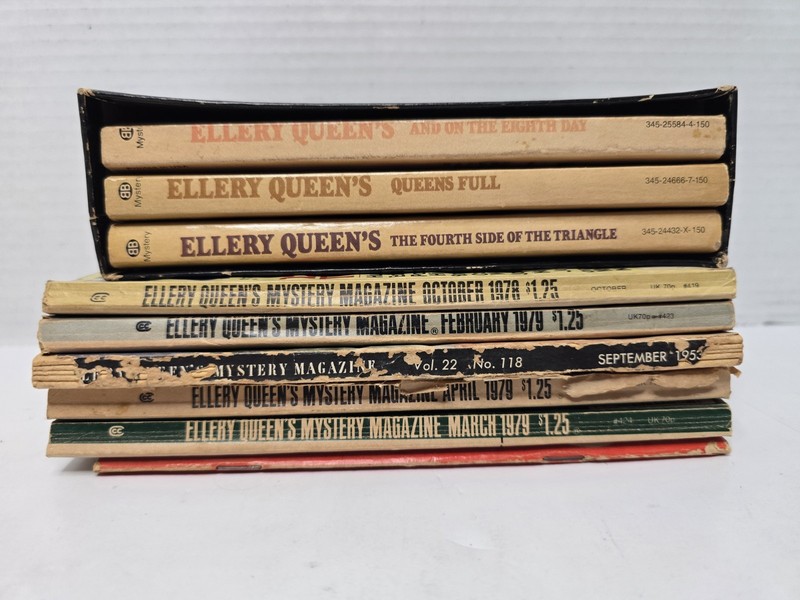 Lot of 9 Ellery Queen Vintage Pocket Books 50's gallery