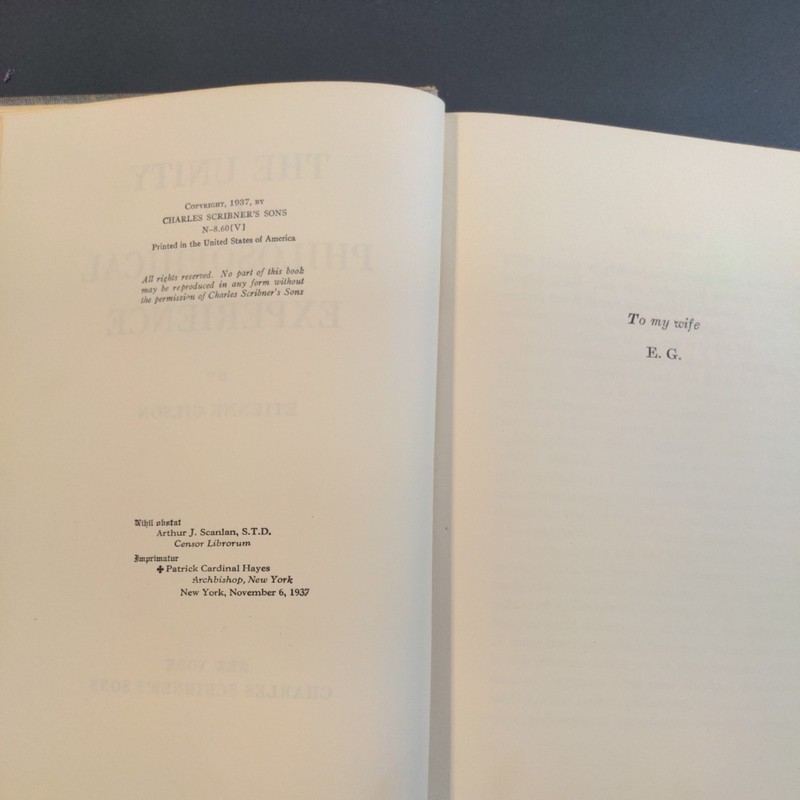 THE UNITY OF PHILOSOPHICAL EXPERIENCE - Etienne Gilson - 1937 1st ed gallery