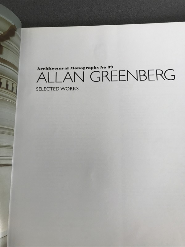 RARE BOOK Allan Greenberg: Selected Works (Architectural Monographs, No. 39) gallery
