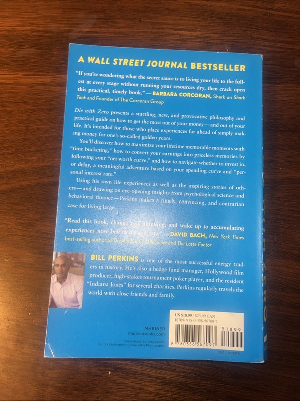 Die with Zero Getting All You Can from Bill Perkins Paperback gallery