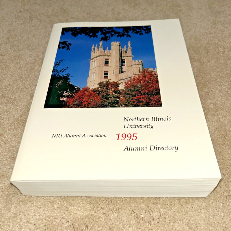 1995 NORTHERN ILLINOIS UNIVERSITY Alumni Directory 1376 pages HOMER SIMPSON