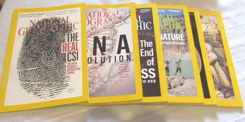 NATIONAL GEOGRAPHIC MAGAZINE SET OF 6 2016 JULY-DECEMBER WITH FAUX LEATHER CASE